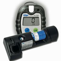SET: Eingasmessgerät Dräger Pac 7000 für Ammoniak --> 0 - 300 ppm mit BumpTest-Station & 58L Prüfgas